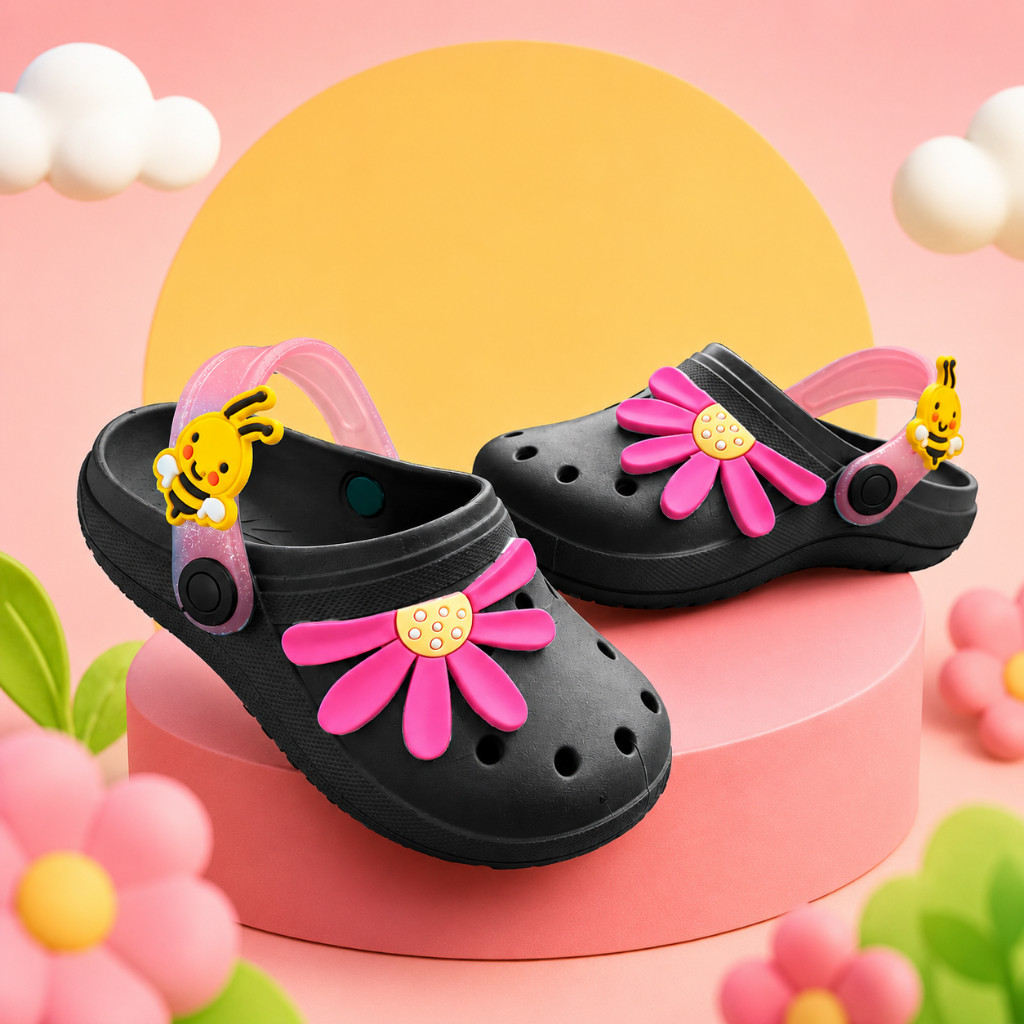 Babuche Sandália Flor Infantil Menina Antiderrapante Confortável Macia Envio Imediato
