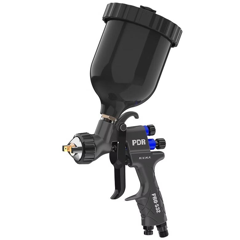 Pistola de Pintura Automotiva PDR PRO-532P HVMP Bico 1,4mm Copo 600ml Preto