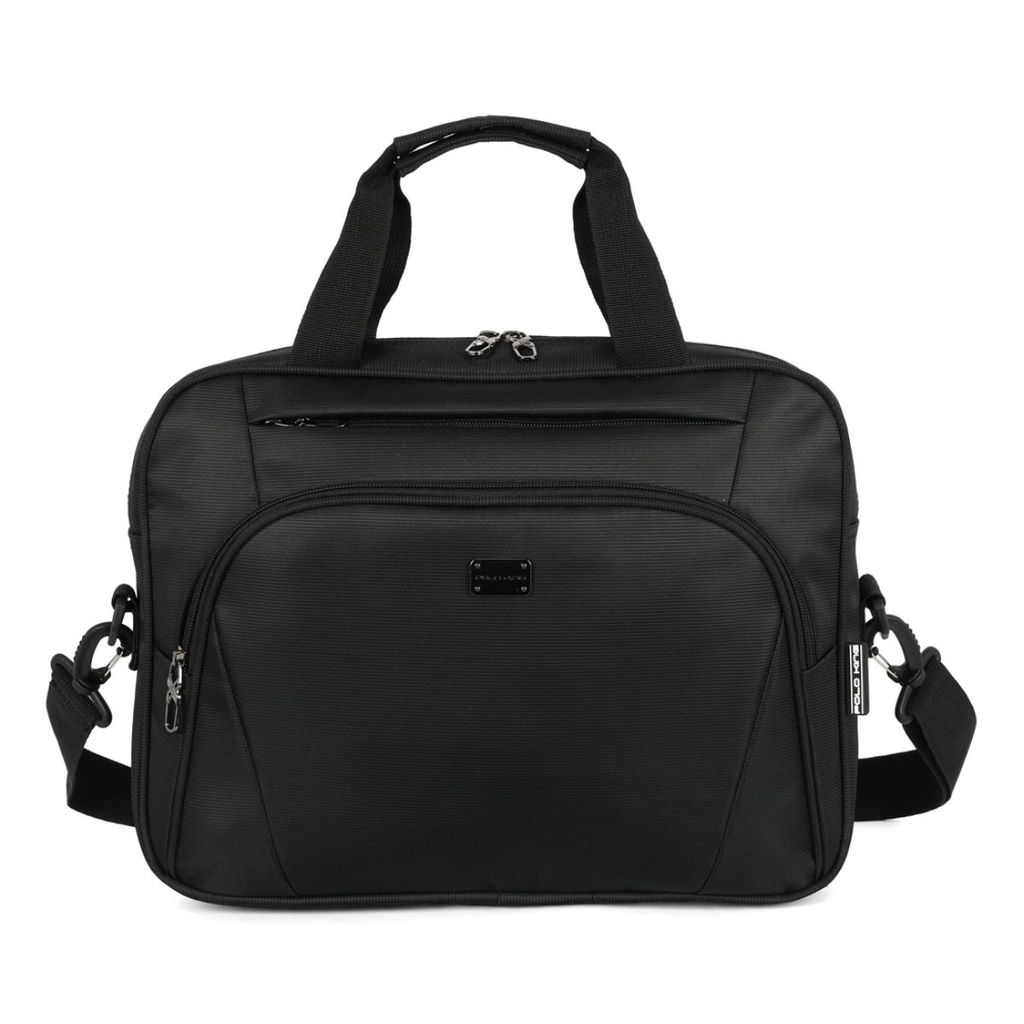 Pasta Notebook 16" Bolsa Masculina Alça Tiracolo Executiva Preta Poliéster - Basic - Polo King
