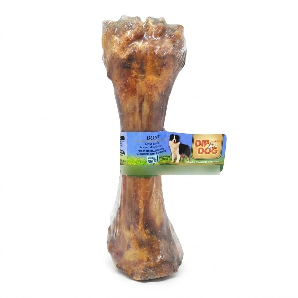 Osso Canela Bovina Defumado Dip Dog 23cm Petisco Natural