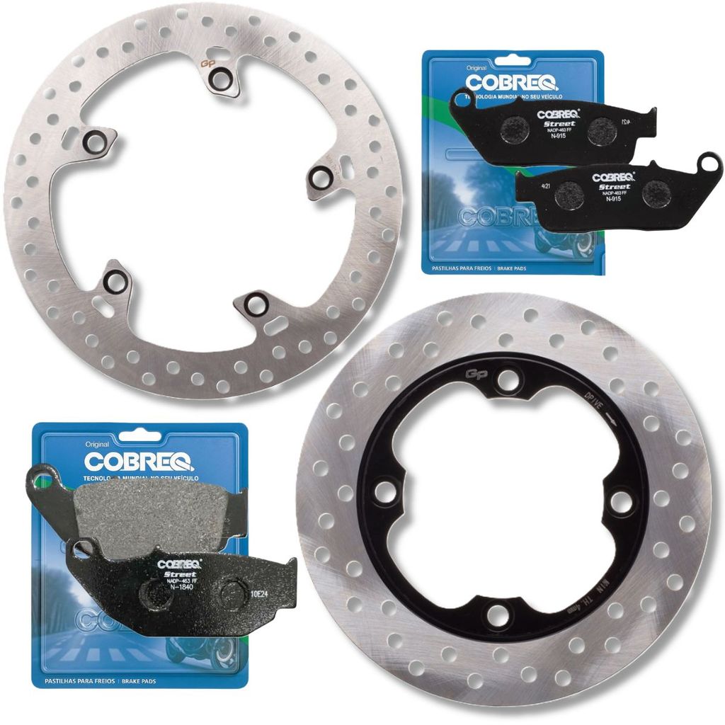 Kit Discos de Freio Cb 250f Twister Abs 2016-2022 + Pastilhas Cobreq