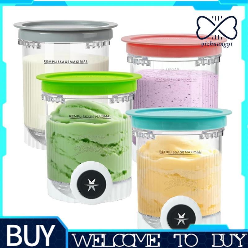 Para Swirl By Creami NC700 NC701 Série 4 Pacotes De Pints E Tampas Peças De Reposição Sorveteira