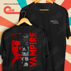 Camiseta Frente e Verso The Vampire Diaries Diários de um Vampiro Camisa de Séries 100% Algodão