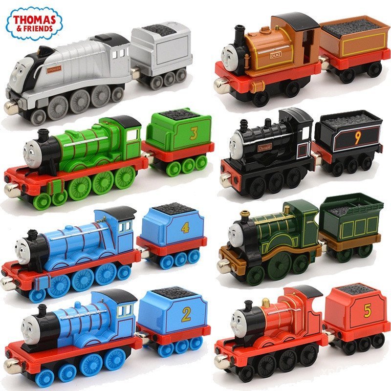 Trem Thomas e Amigos em miniatura com acoplamento magnético, modelo de locomotiva Murdoch, Bertie, Connor, Hiro Duck, br