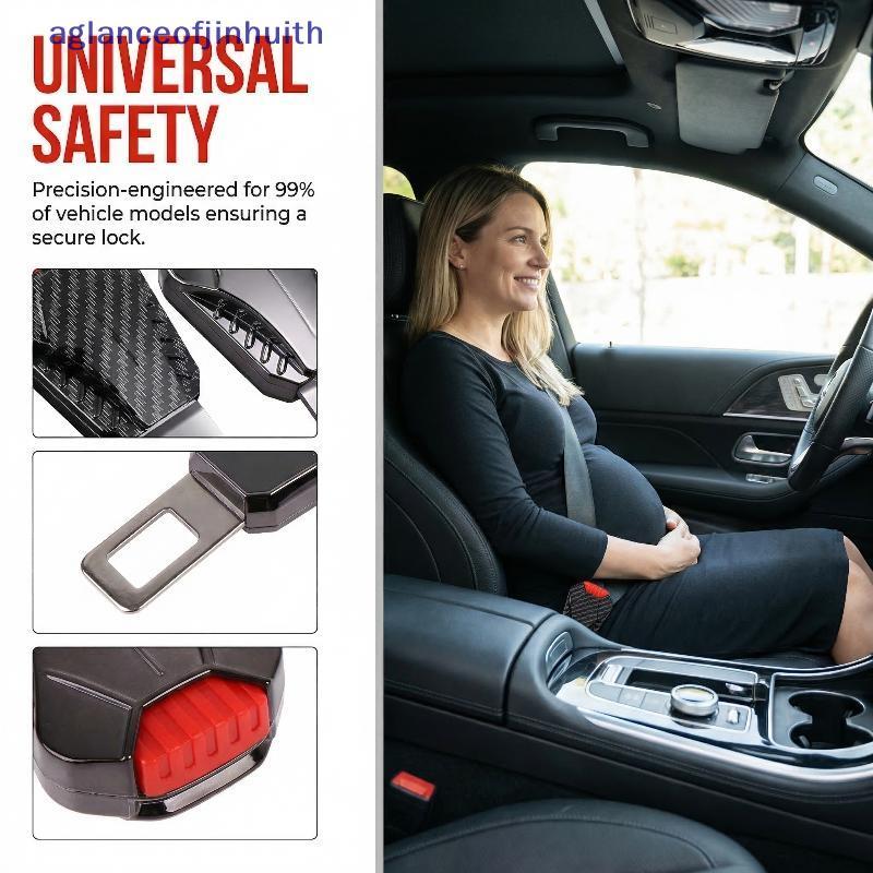 [aglanceofjinhui] Extensor De Bule De Cinto De Segurança De Carro Universal Fácil Inserção Thi Clip forfortable and Safe
