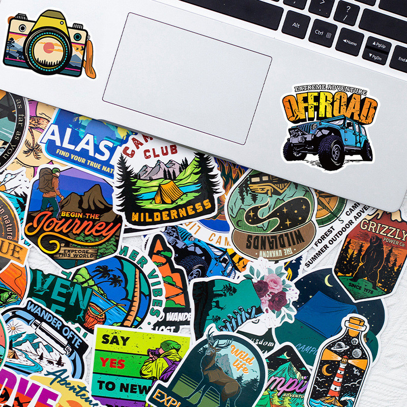 Adesivos ao ar livre à beira-mar viagem paisagem adesivos de carro aventura acampamento mala portátil auto-adesivo Graff