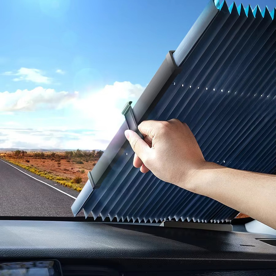 Cortina de proteção solar para para-brisa de carro 70x160CM, cobertura de proteção solar para veículos e caminhões.