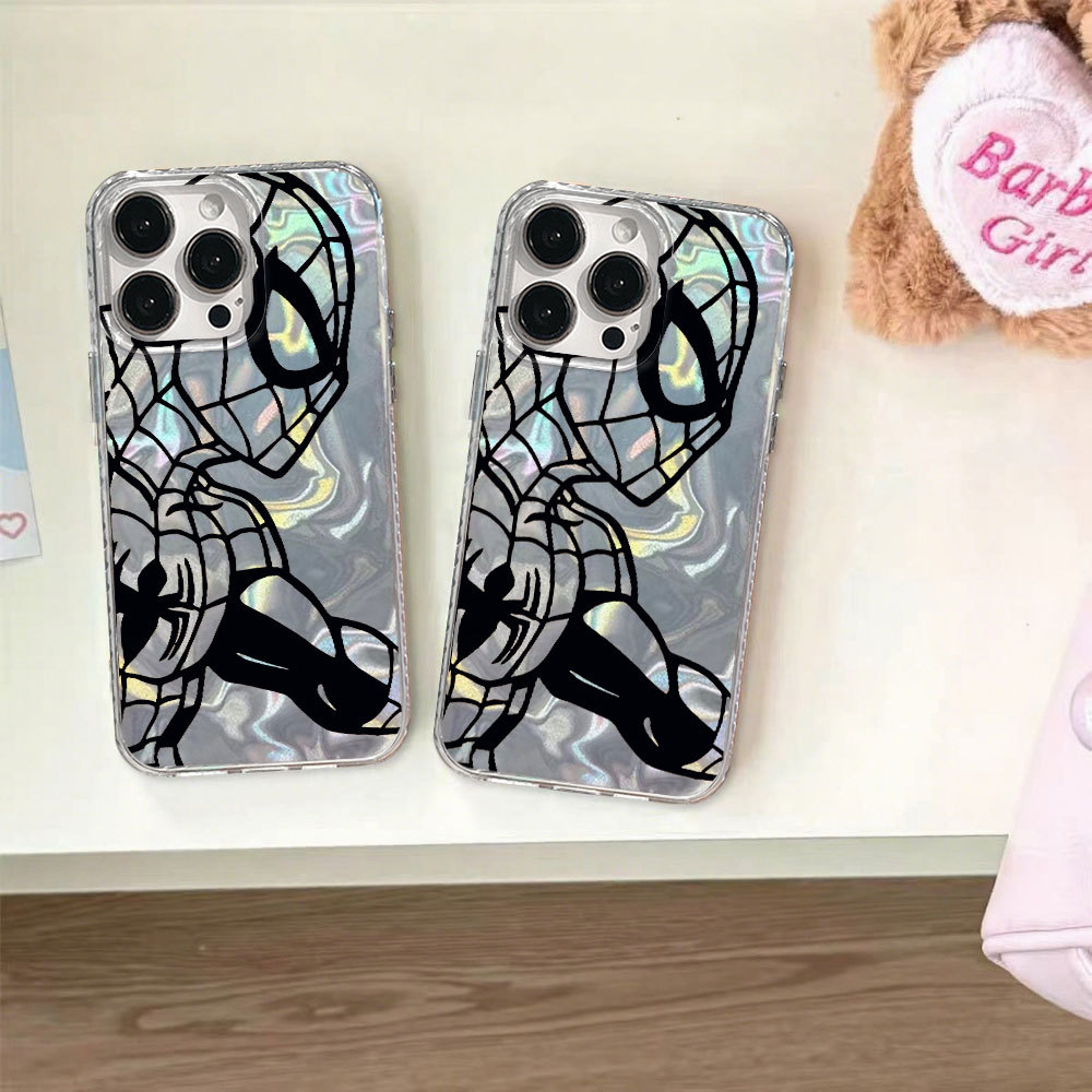Capa Para Samsung S24 Plus S23 FE S23 Ultra S21 S22 S20 A56 A55 A54 A16 A15 A35 Preto Branco Aranha Herói Ondulação Caso