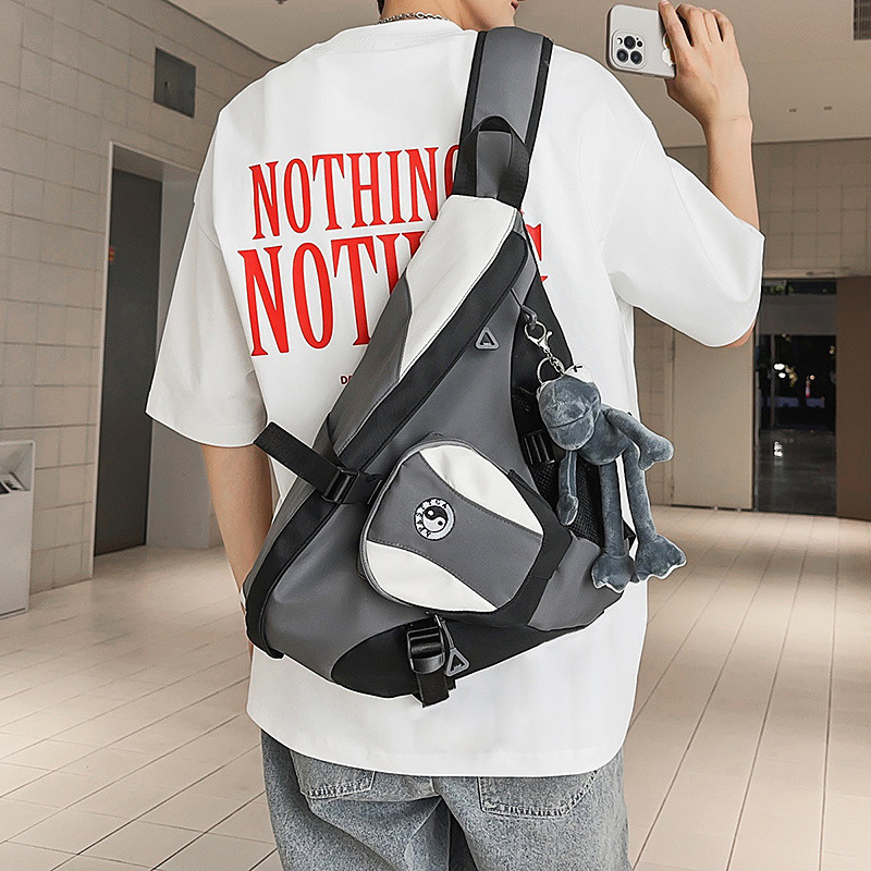 Bolsa transversal masculina, bolsa moderna com design de arco e flecha, mochila para ciclismo ao ar livre, bolsa de peit