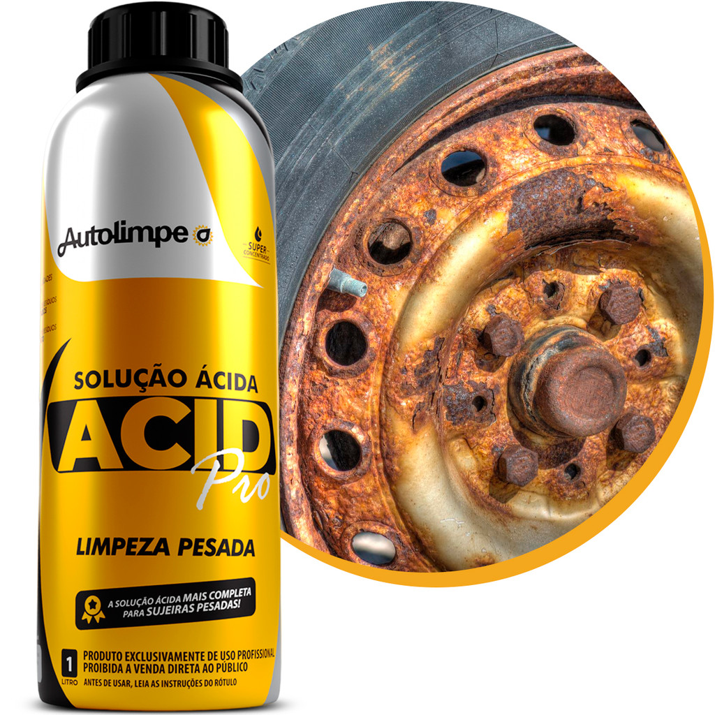 Solução Ácida Autolimpe 1L Limpeza Pesada Profissional Ferrugem Incrustações