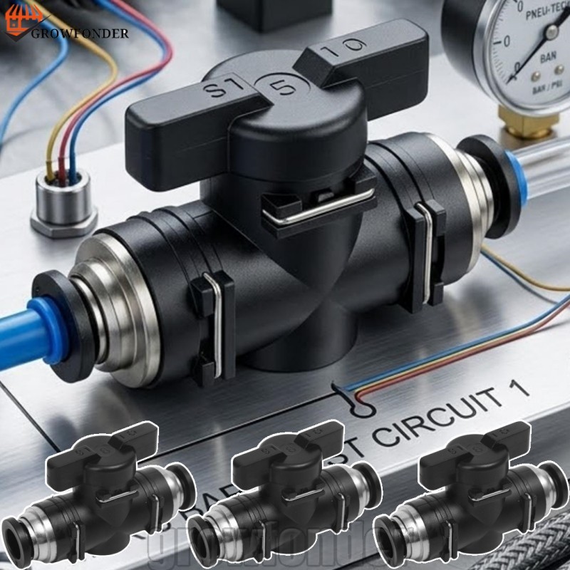 [Fasty] Válvula Manual De 12-4 Mm De Interruptor De Tubo De Ar-Eliminação De Corrente De Esfera-De Conector De Junta Ráp