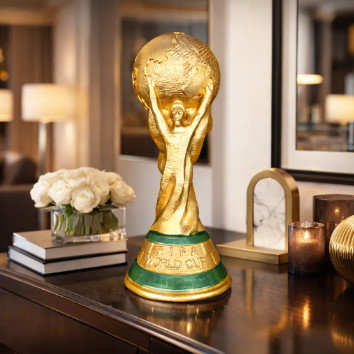 Taça Copa do Mundo Tamanho Real Em Resina Luxo Decoração