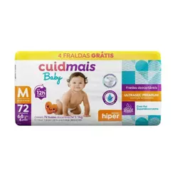 Fralda Infantil Cuidmais Baby Hiper M 72 Unidades