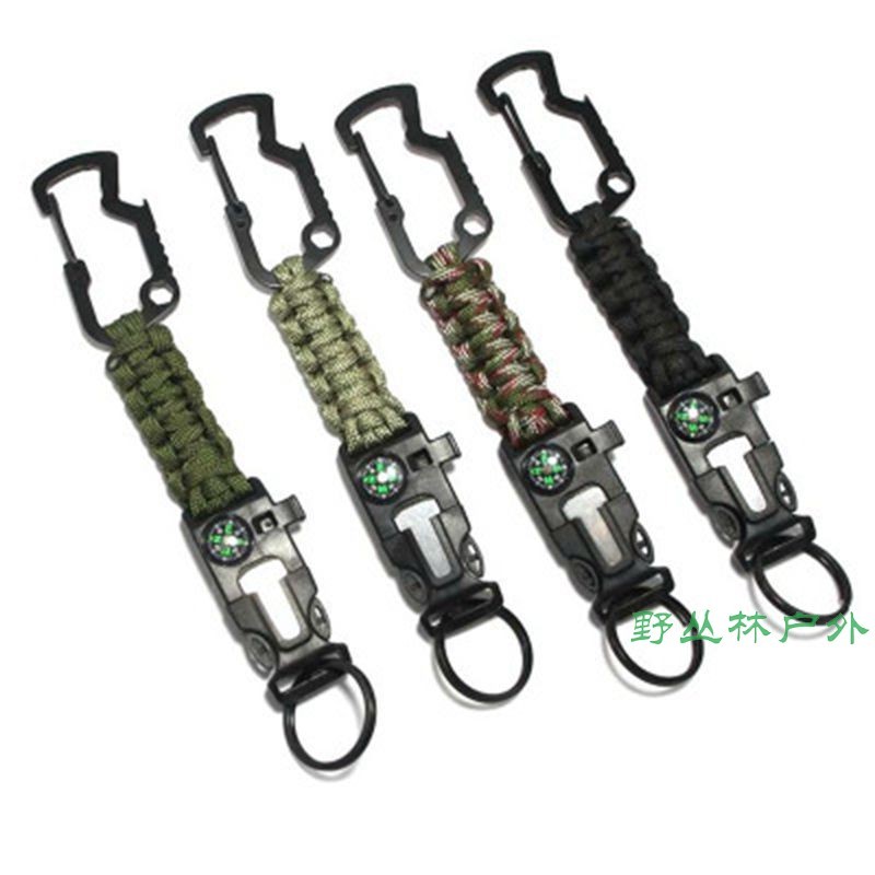 Wilderness sobrevivência guarda-chuva corda chave gancho forças especiais tático auto-defesa chaveiro equipamento de sob