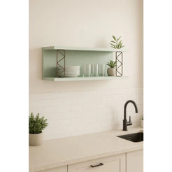 Armário de Cozinha Aéreo Nicho Aberto Iluminata Verde Mint