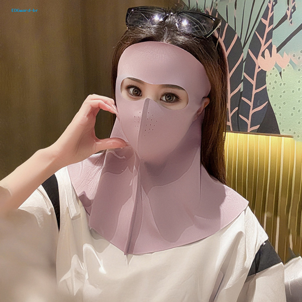 Ice Silk Sunscreen Mask Summer Face Guard Full for Sun Protection Uv Shield with Breathable Neck Gaiter – Ideal for Go