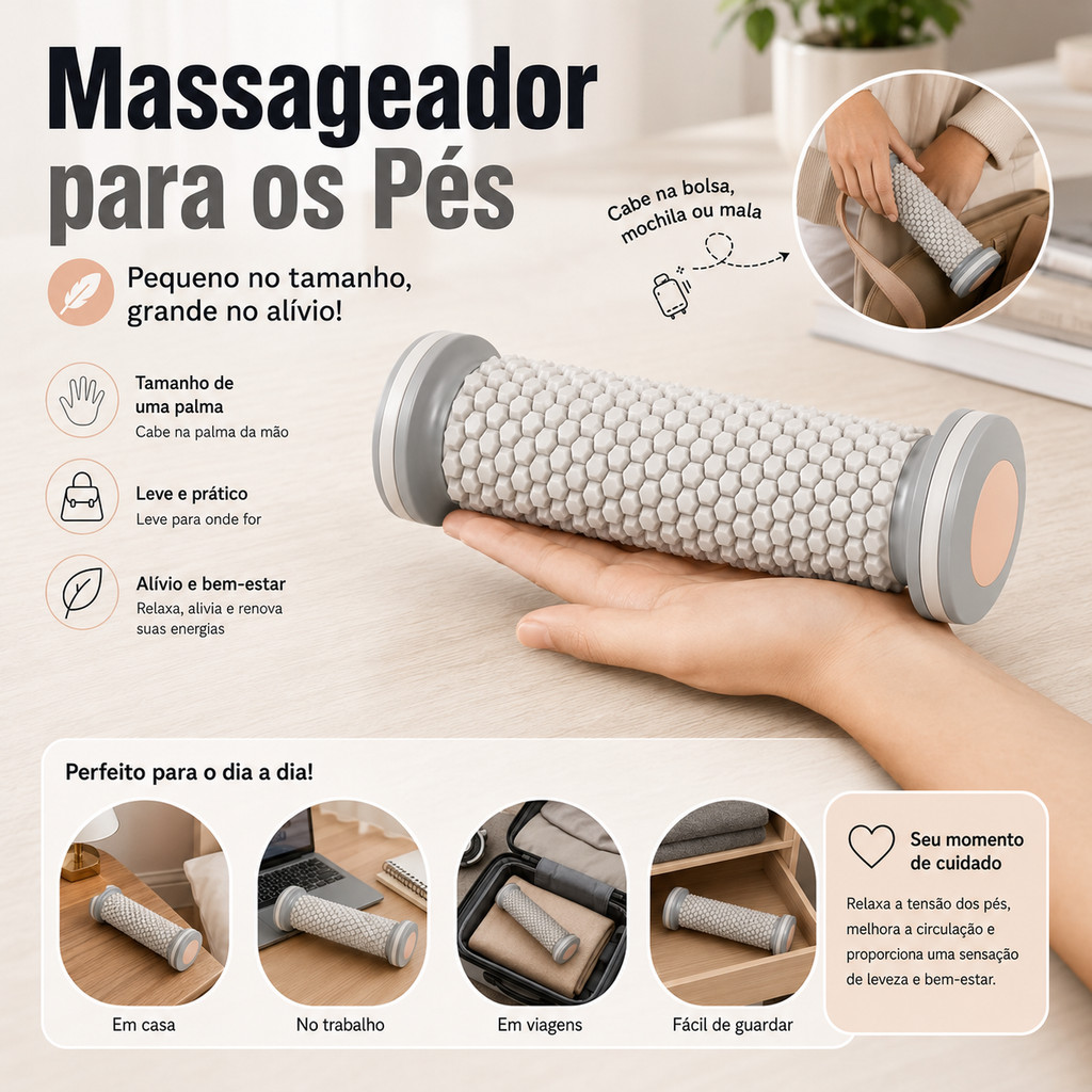 Massageador de Pés Rolo Manual Fáscia Plantar Relaxamento Muscular Cuidados Massagem Diária Para Uso Em Casa