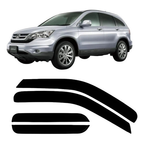 Calha De Chuva Acrilica Fumê Crv 2012 A 2019 4 Portas