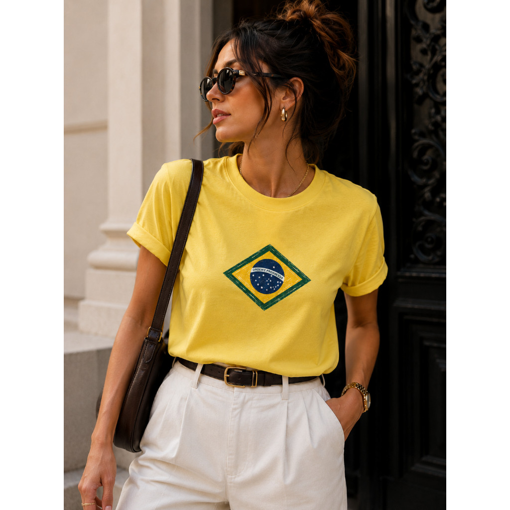 Camiseta Brasil Masculina Feminina Copa Do Mundo Camisa Seleção Brasileira 100% algodão