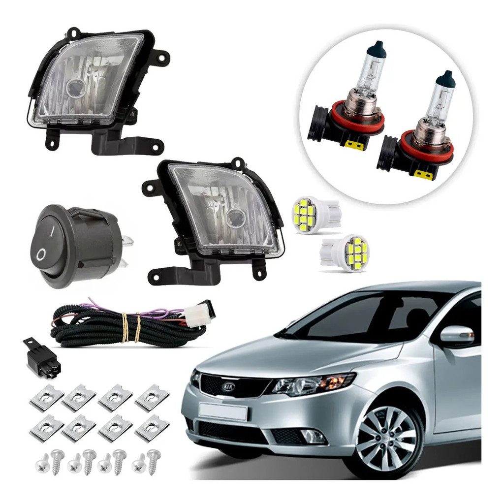 Kit Farol Milha Auxiliar Neblina Kia Cerato 09 10 11 Lampada