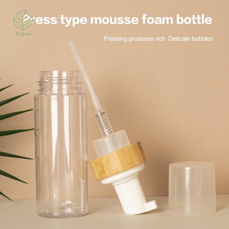 Trove 150ml Viagem Bomba De Espuma De Bambu Garrafa Vazia Rosto Limpador Garrafas Cosméticas Shampoo Dispensador De Sabã