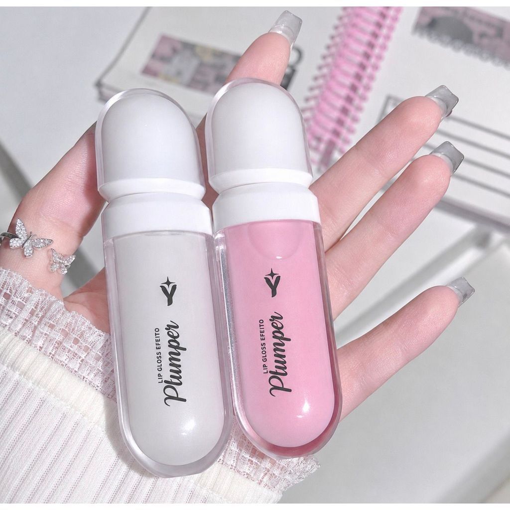 Gloss Labial Efeito Super Plump Volume Imediato Tom Rosado Natural Hidratante Yasmin & Ju