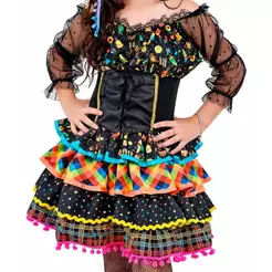 Vestido Festa Junina Infantil Preto de Luxo Super Rodado