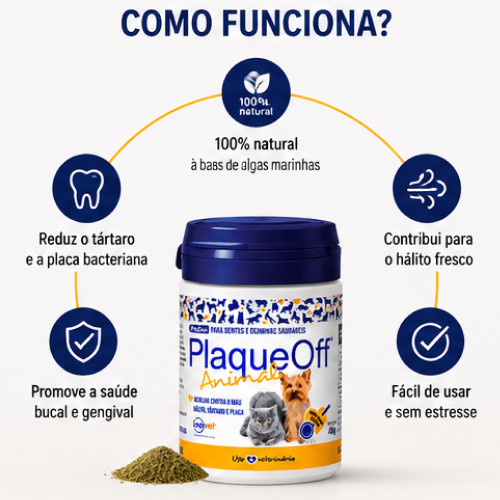 Plaque Off Inovet Cães Gatos Higiene Bucal 40g — imagem 2 de 2
