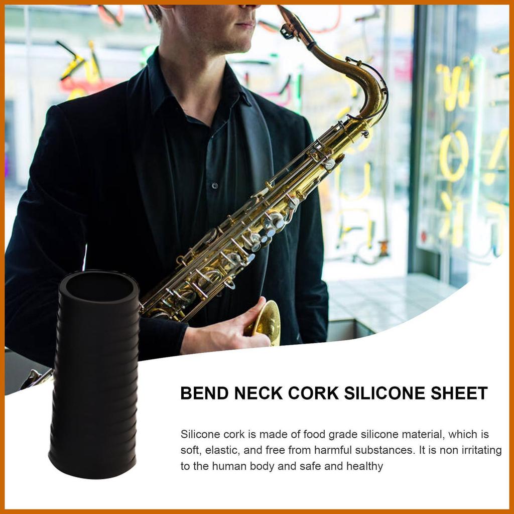 Saxofone Dobrado Pescoço Manga Silicone Tubo Capa Protetor Hermético E Seguro Cortiça habke3br