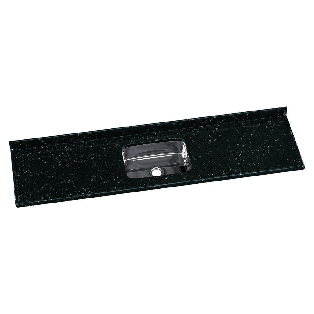Pia De Cozinha Mármore Sintético 199x55cm Com Cuba Aço Inox Multimóveis CR20477 Preto