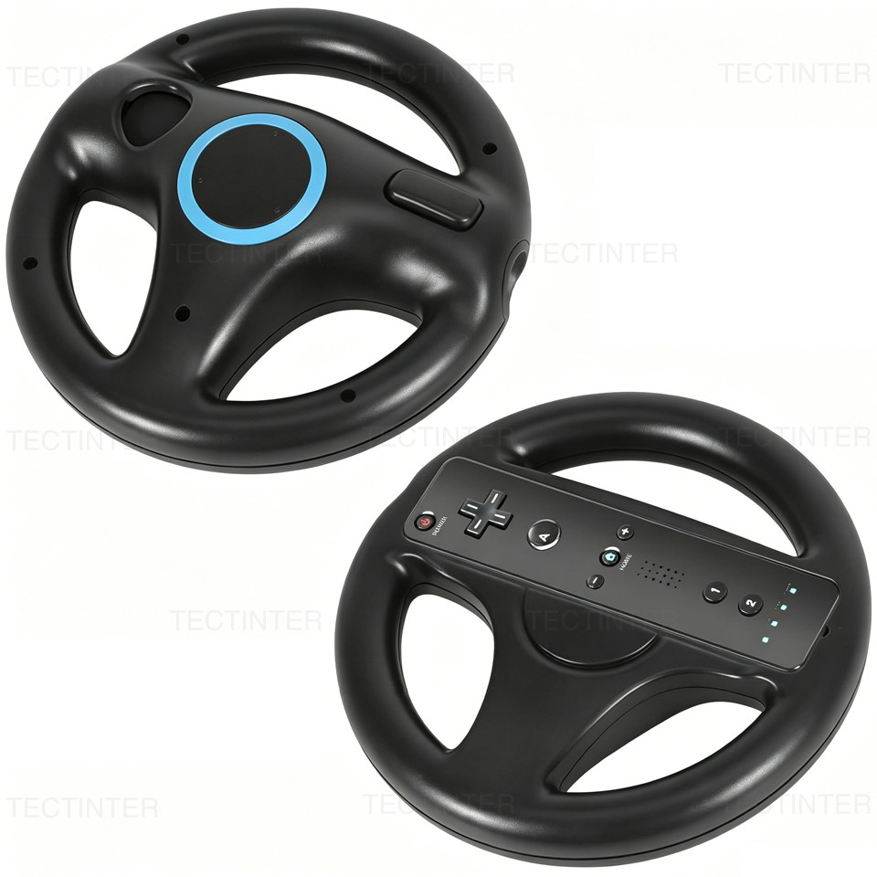 Volante Jogo Gamepad Para Nintendo Wii Controle Remoto Kart Jogos De Corrida Preto Branco Rodas Acessórios