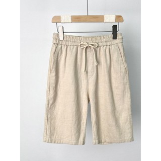 2024 Shorts de linho masculinos retos verão novo estilo Ramie calças de cinco pontos soltas casuais calças de linho de a