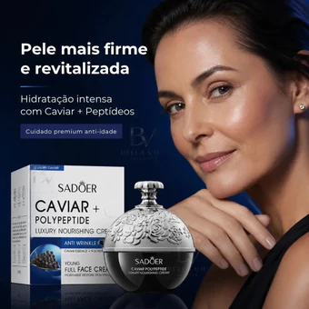 Creme Facial Antiidade Com Peptídeo Ácido Hialurônico Rejuvenescedor de Caviar