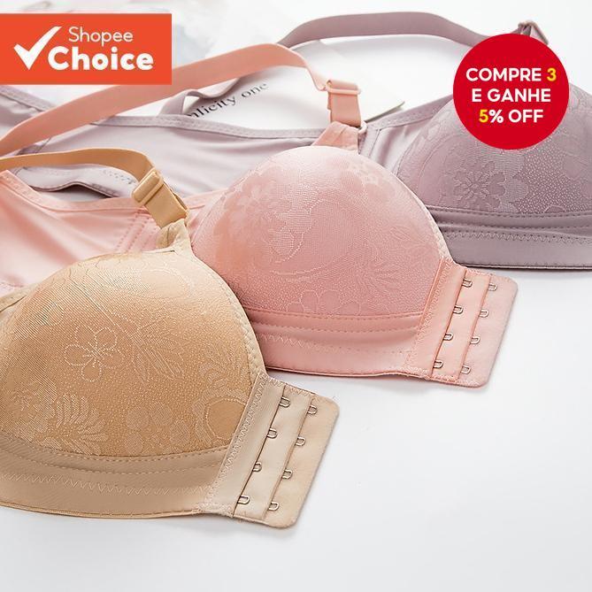 Sutiã Push Up Com Fechamento Frontal-Sem Costura Para Mulheres (36B-44C , 5 Cores)