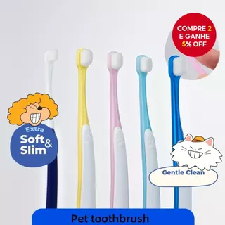 Escova de Dente para Animais de Estimação - Escova de Dente Macia para Gatos e Cães, Limpeza Oral, T