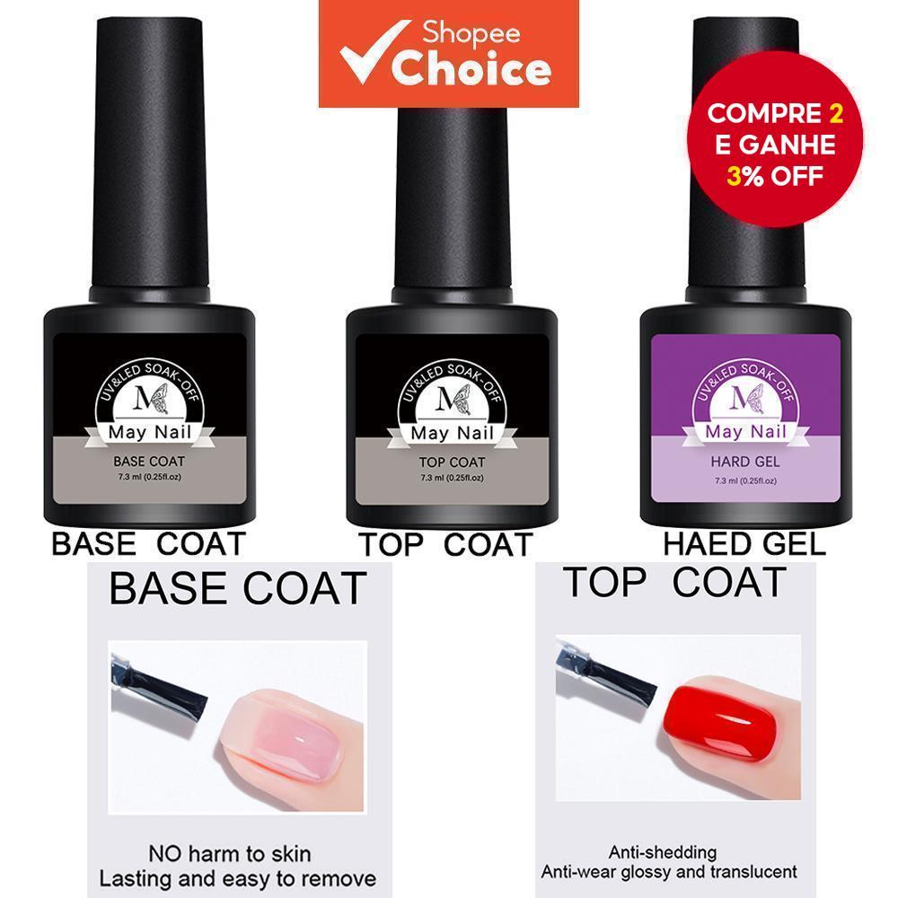 Primer Sem Limpeza Permanente UV LED Esmalte Gel Brilhante Reforçado para Salão de Beleza e DIY