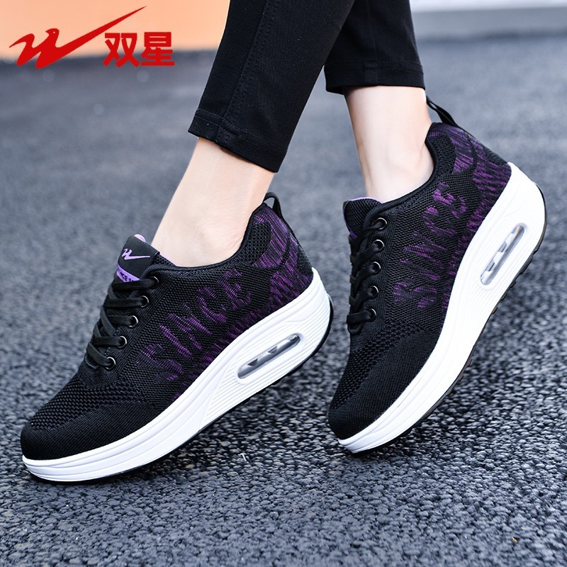 Sapatos femininos de estrela dupla Yaoyao sapatos primavera mãe sapatos de viagem de sola grossa sapatos esportivos de s