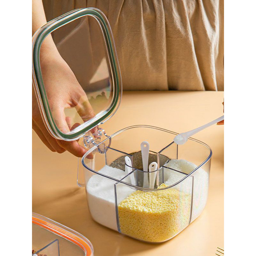 Caixa de tempero cozinha doméstica tempero Jar combinação conjunto tudo-em-um Multi-grade sal MSG pimenta armazenamento 