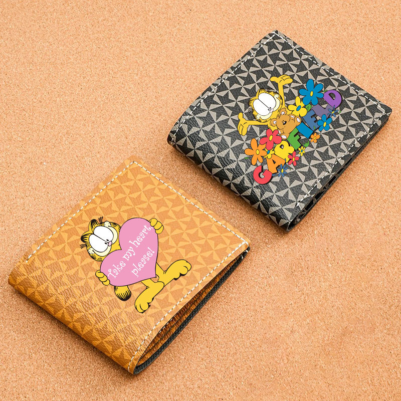 Anime Garfield Carteira Homens Mulheres Porta-Cartões Cartoon Bolsa Curta