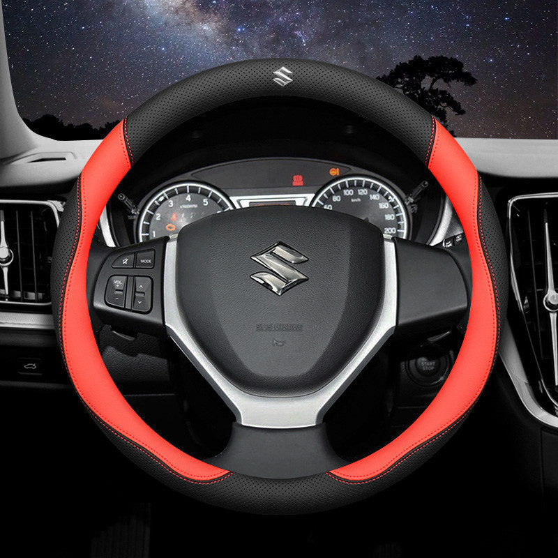 Volante de carro de 38CM para Suzuki Swift XL7 Vitara Jimny SX4 S-Cross Presso Ciaz ERTIGA Celerio, capa de volante de c