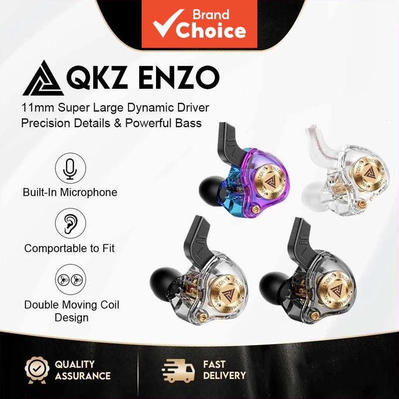 QKZ ENZO Fones de Ouvido Intra-Auriculares Dinâmicos, Som HiFi, Graves Potentes, Fones de Ouvido Com Fio