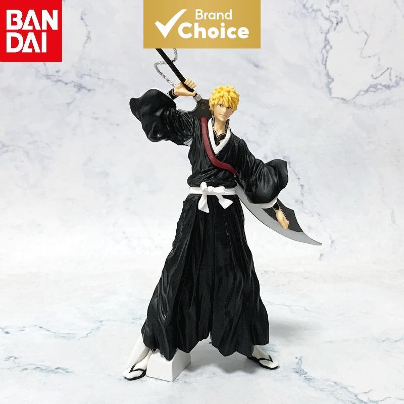 Bandai 21cm Anime Bleach Figure Kurosaki Ichigo Aizen Figurine Statue Model PVC Collection Desktop Decoração Action