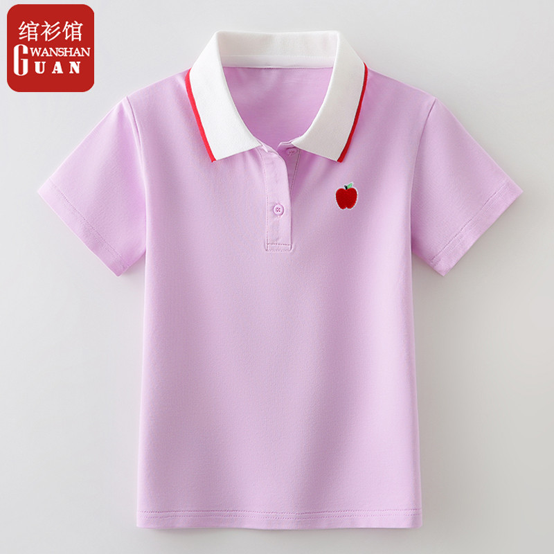 Meninas de manga curta camiseta puro algodão roupas de verão médio grande crianças estilo ocidental meninas meia manga c