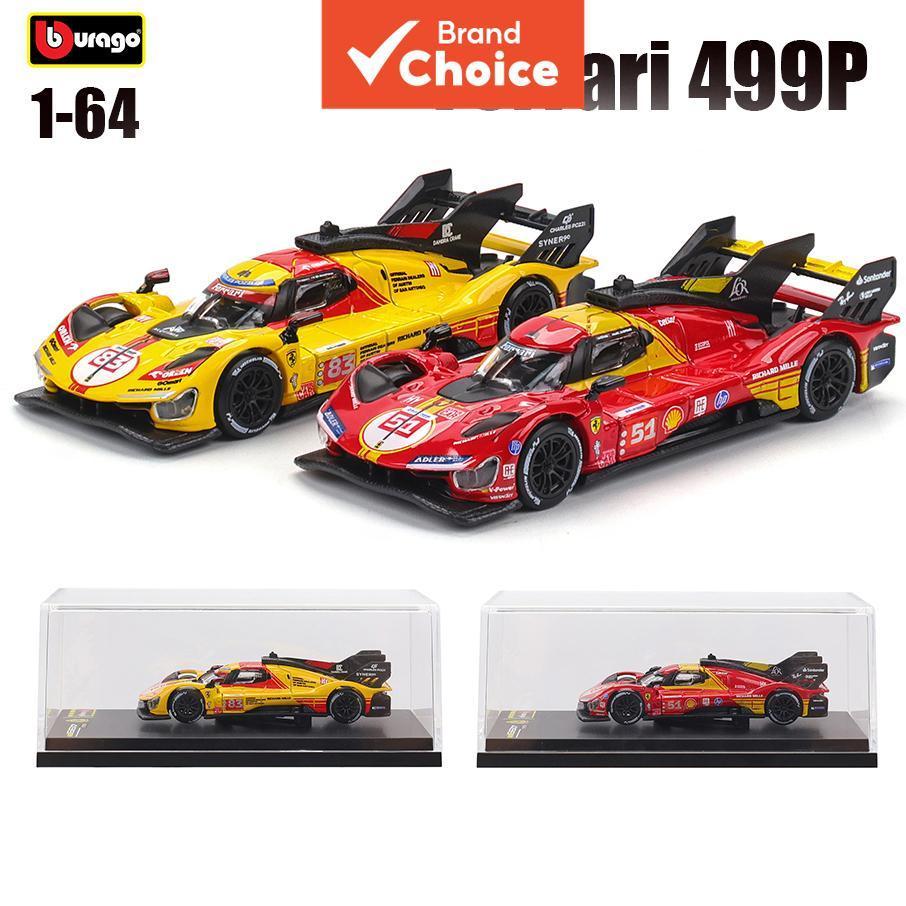 Bburago 1 : 64 Ferrari 499P Modelo De Carro Fundido Com Base De Caixa De Acrílico , Réplica De Veículo De Corrida , Brin