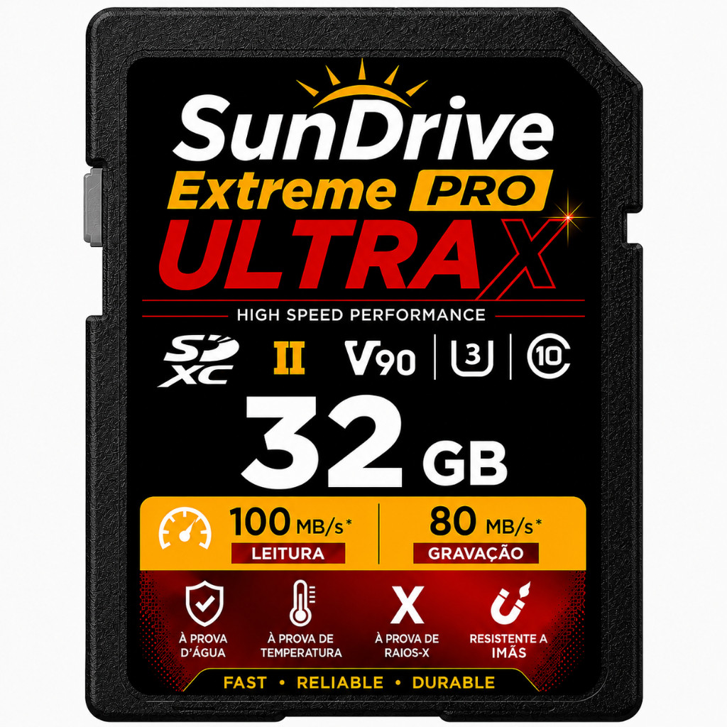 Cartão De Memória SDHC 32GB Ultra C10 U1 U3 V30 Full HD 4K Para Câmera Profissional