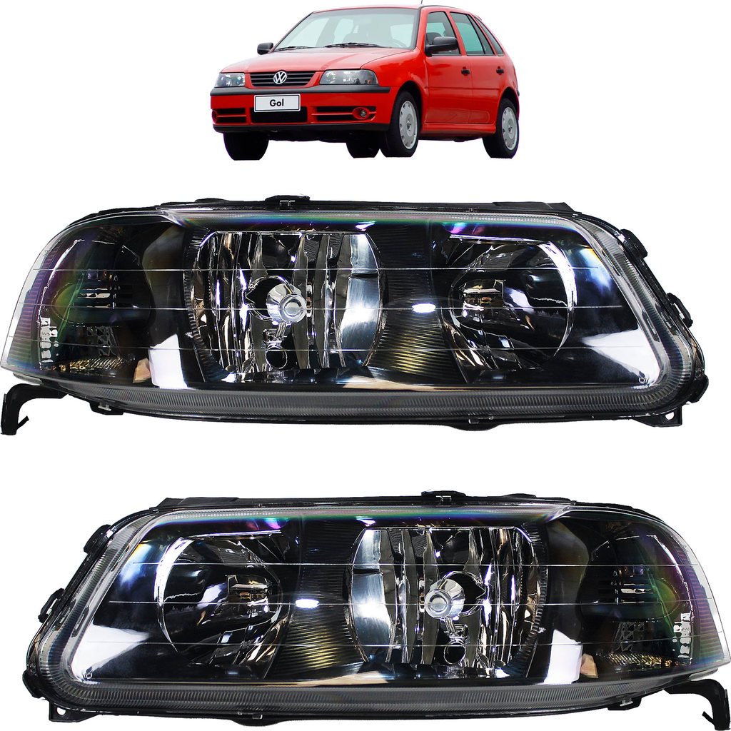 PAR Farol Gol G3 1999 2000 a 2005 Máscara Negra com Auxiliar