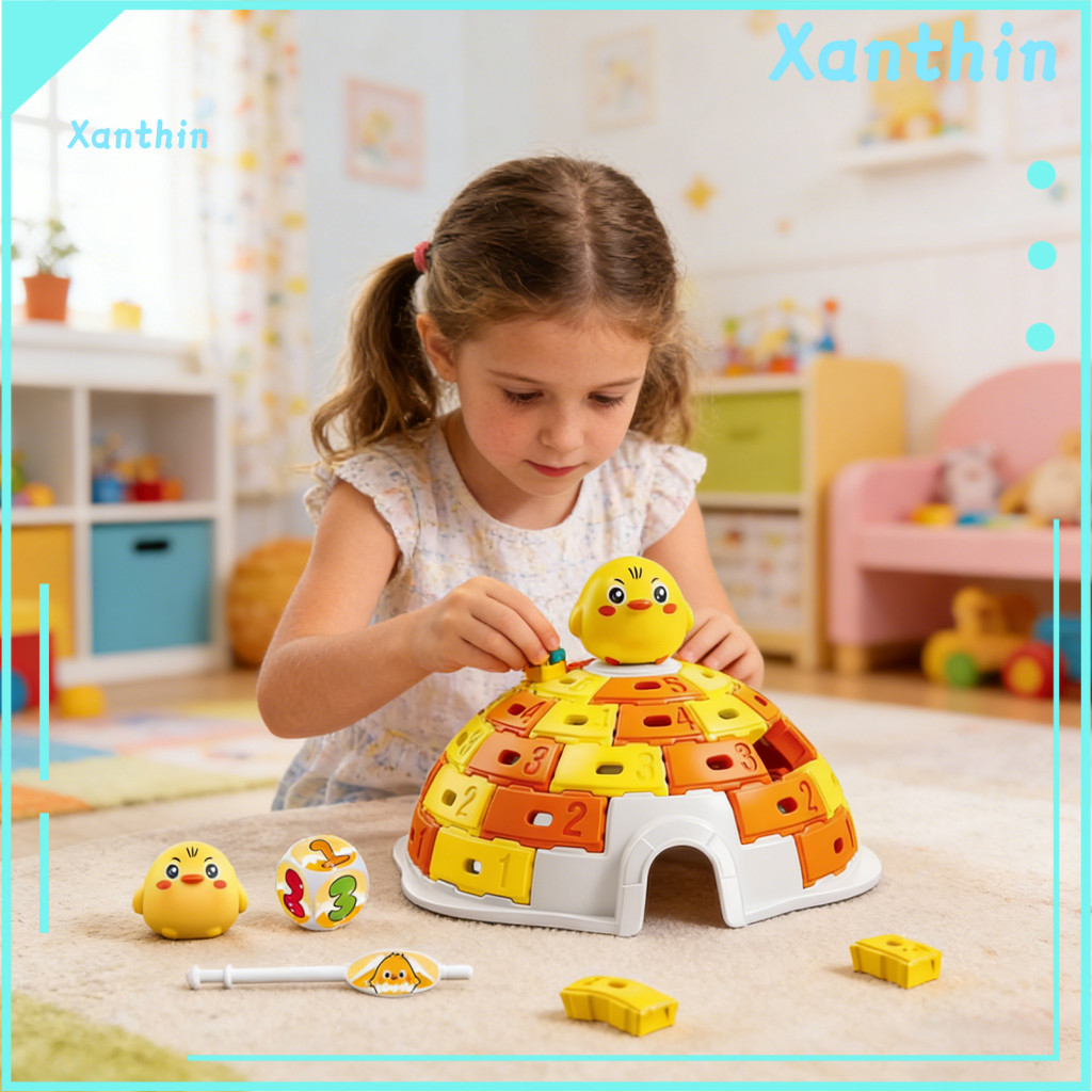 Penguin Snow House Game Board for 2 Players – Chick Capybara Igloo Ice Brick Hitting Educational Toy for Toddlers Boys
