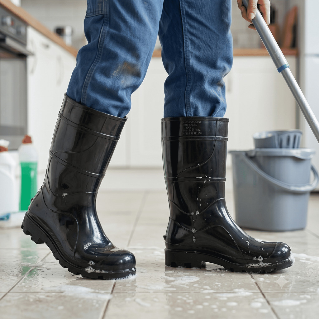 Bota Impermeável PRETA EPI PVC Proteção Chuva Motoboy Entregador Galocha Limpeza ENVIO RÁPIDO !