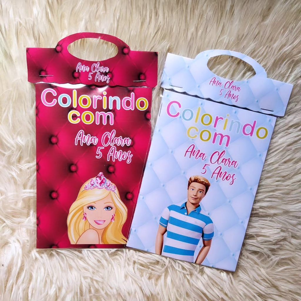 Livro de Colorir personalizado da Barbie e Ken /Lembrancinha de Festa infantil /Lembrancinha personalizadas /Aniversário