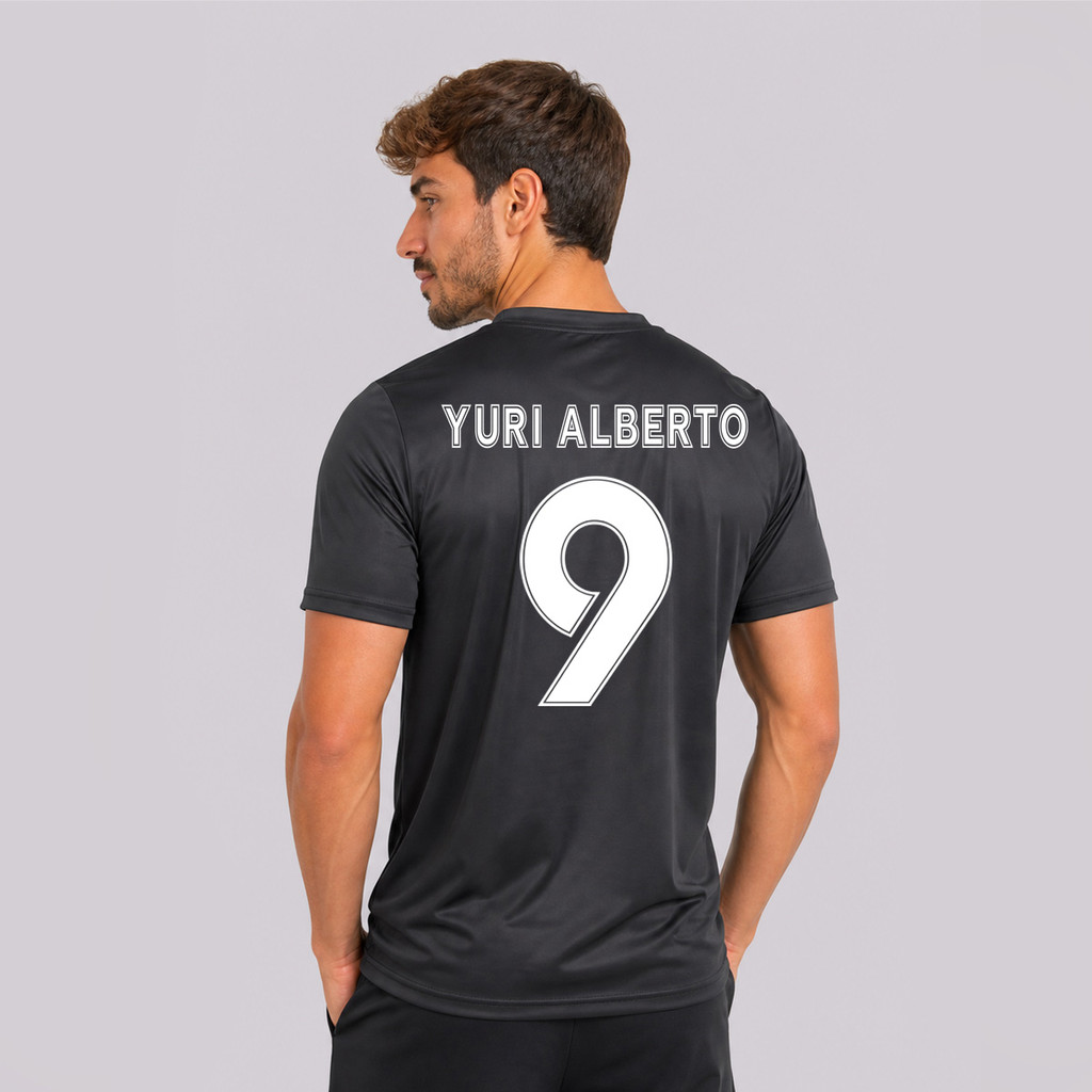 Camisa Corinthians Brasão 9 Yuri Alberto All Black